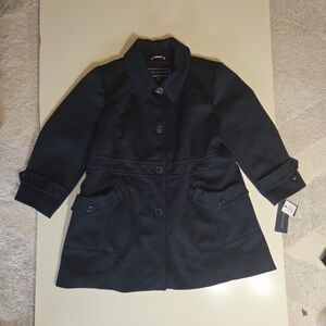 Tommy Hilfiger Women's Pea Coat Navy Blue Size 2X Button Front New With Tags